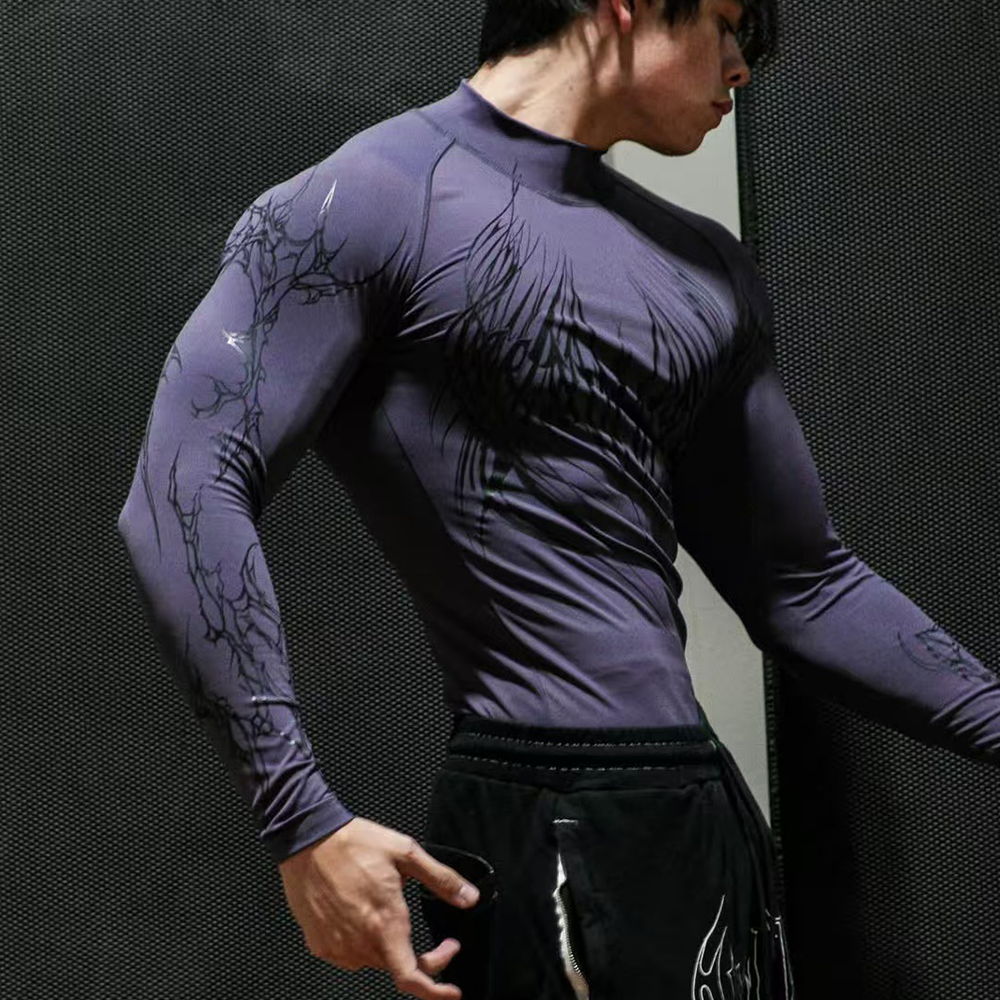 美式速干肌肉压缩衣服紧身长袖薄