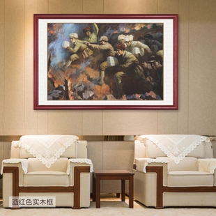 平津战役革命战争油画办公室会议厅壁画企业展厅走廊装饰画S485