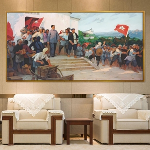 秋收起义革命战争油画办公室装饰画展厅会议室壁画走廊墙画W261