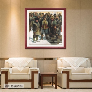 东北抗联革命战争油画办公室会议厅墙画展厅客厅壁画装 饰画S767