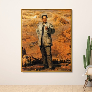 中流砥柱红军长征革命抗日战争油画办公室装饰画展厅会议室壁画