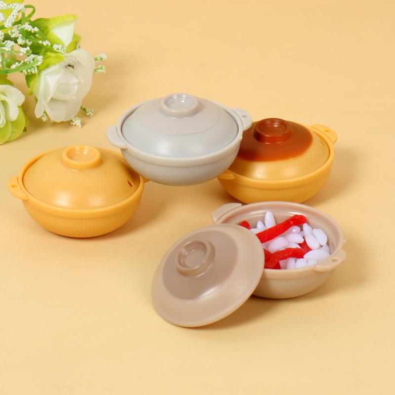 塑料仿真煲仔饭砂锅模型微缩厨房场景配件娃娃屋餐厨玩具食玩