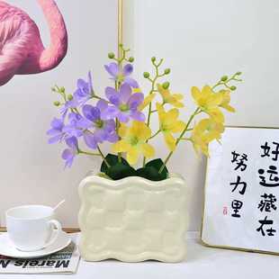 饰餐桌摆影楼拍摄道具 叉头香雪兰仿真胶布兰花清新风家居装