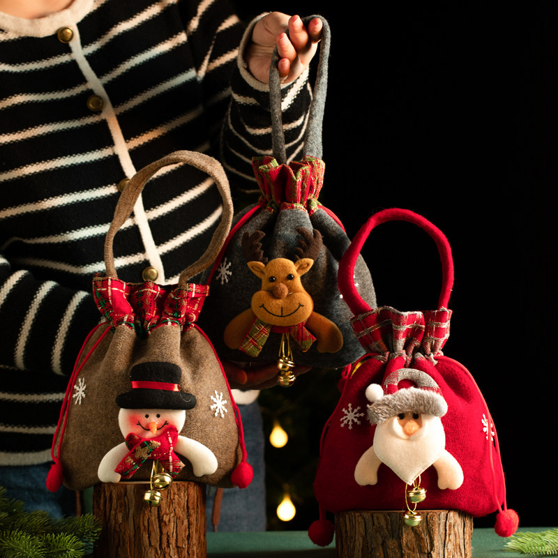 2025圣诞韩美尚绒布发光苹果袋