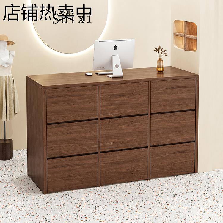 定制简易吧台收银台柜台小型店铺现代简约中岛台流水台前台接待台