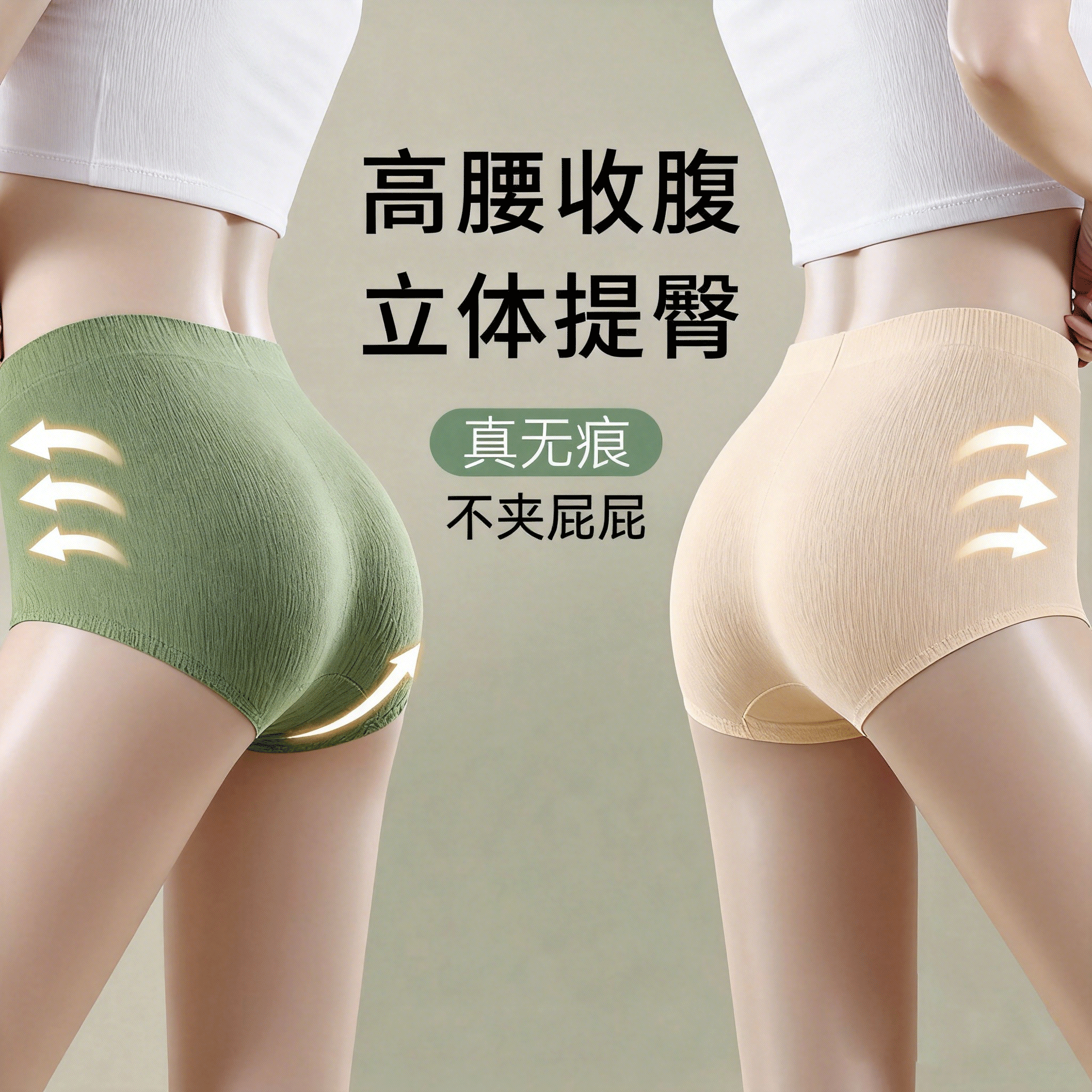 超级好看的高腰收腹提臀冰丝内裤