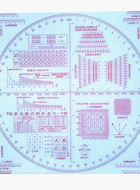 战凯TQ多功能识图作业尺-1型 长21厘米 宽21厘米
