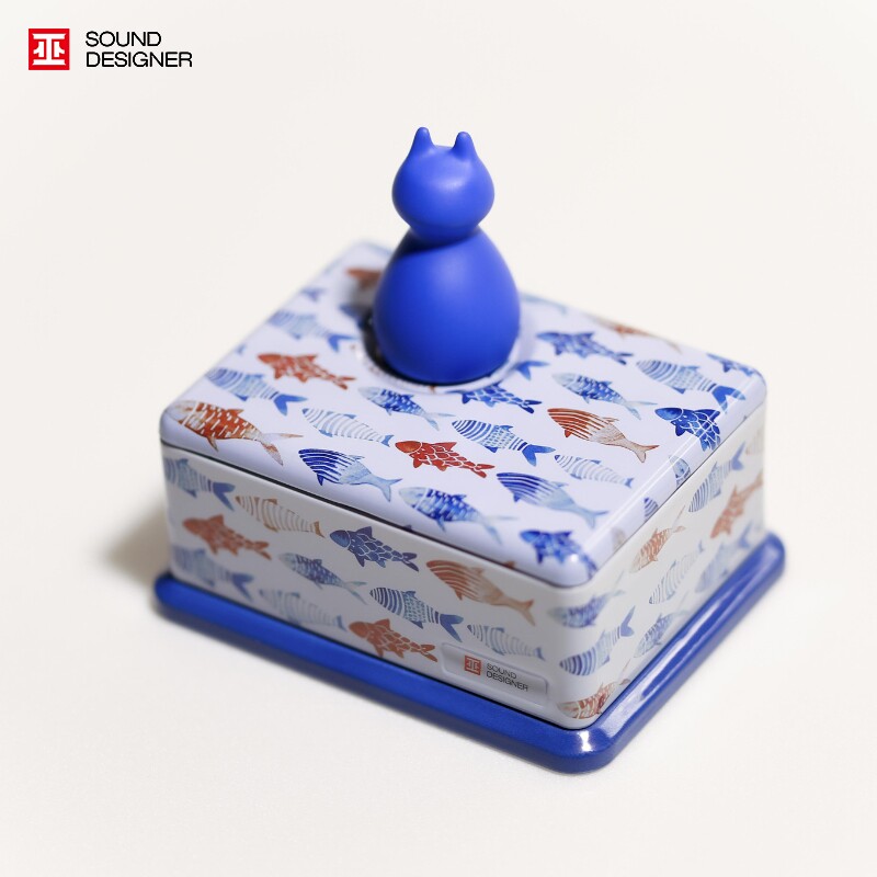 巫牌 猫 年年有鱼八音盒音乐剧猫发条音乐盒猫咪新年礼物