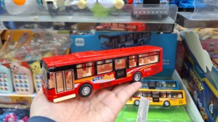 惯性声光双层巴士公交车玩具男孩儿童玩具车大巴校车公共汽车模型