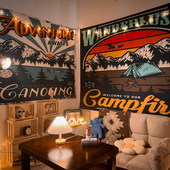 卡通复古式 饰挂毯布置墙布宿舍改造墙面挂布 背景布卧室房间装