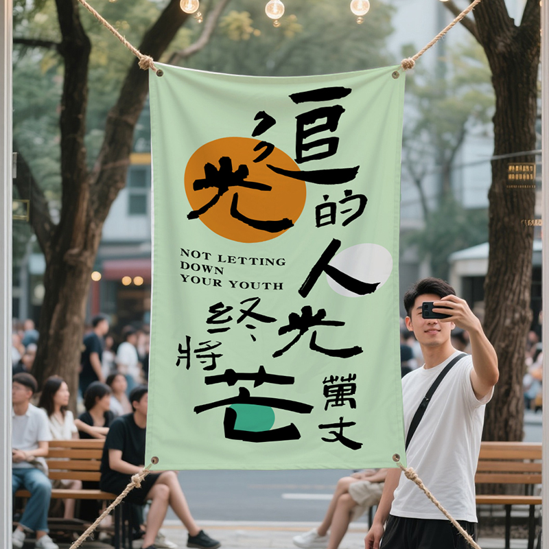 户外露营装饰挂布背景布
