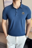 夏季男士PLO衫冰丝无痕刺绣高弹力上衣男短袖2203-P58，男装Polo衫，星座1606