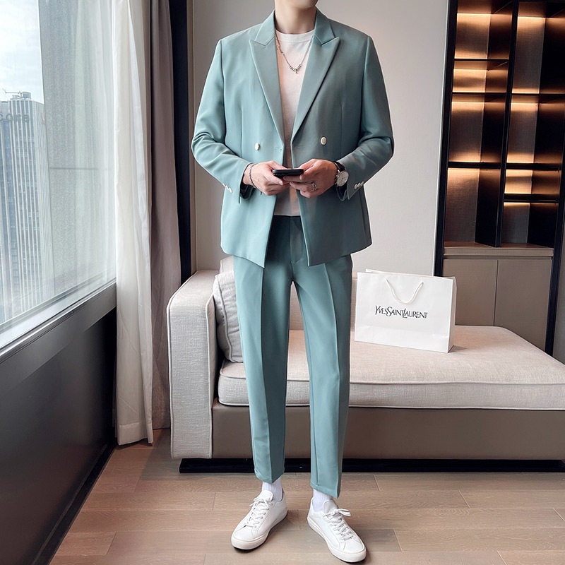 宽松休闲垂感男士西服两件套1606-1604-P205,男装西服套装,星座1606