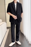 冰丝垂感西服宽松休闲直筒阔腿裤西装套装2306-P185，男装西服套装，星座1606