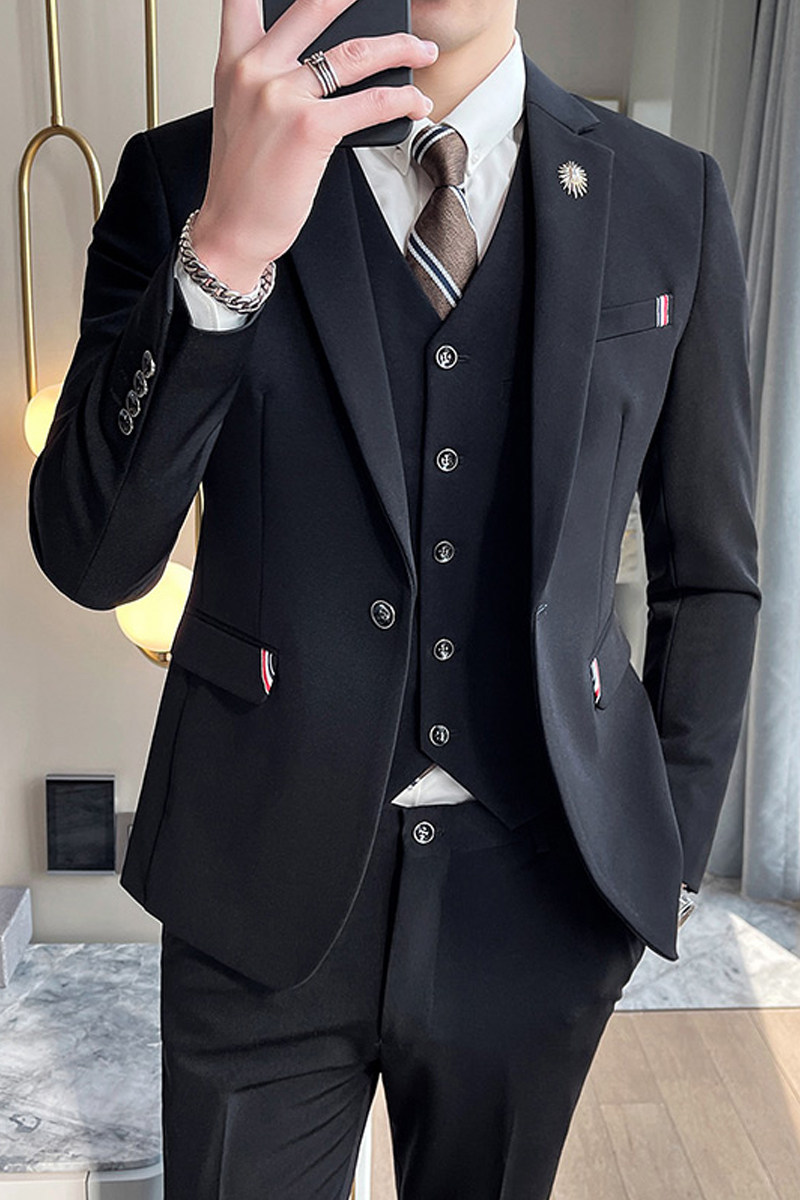 韩版修身男士西服三件套1606-999-P220,男装西服套装,星座1606