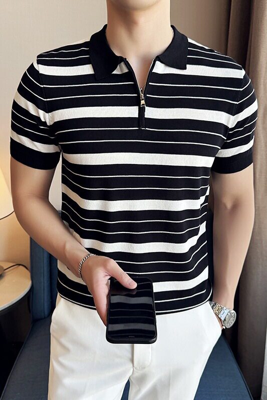 夏季男士PLO衫针织衫拉链上衣1232-P58,男装Polo衫,星座1606