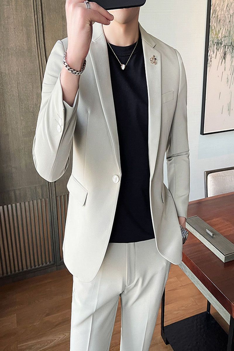 2024秋款男士西服韩版修身西装两件套1606-2000-P205,男装西服,星座1606