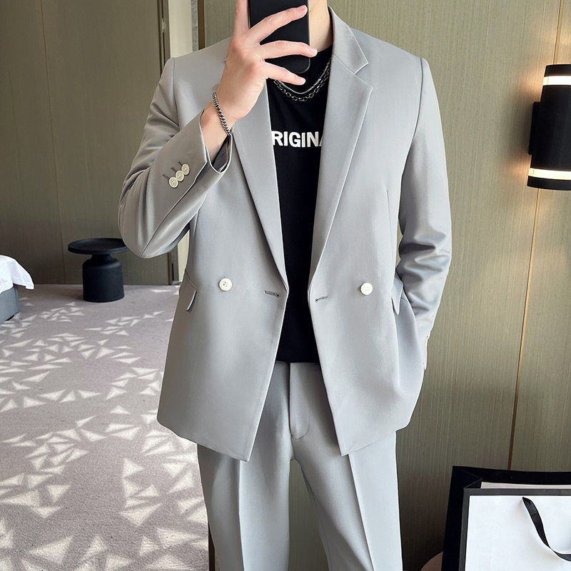 宽松休闲垂感男士西服两件套1606-1601-P205图片