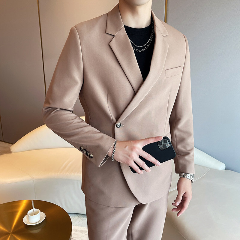 宽松休闲垂感男士西服两件套1606-1606-P205,男装西服套装,星座1606