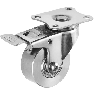 1.5寸2寸SUS304全不锈钢脚轮耐高温实心金属3寸4寸5寸丝杆万向轮