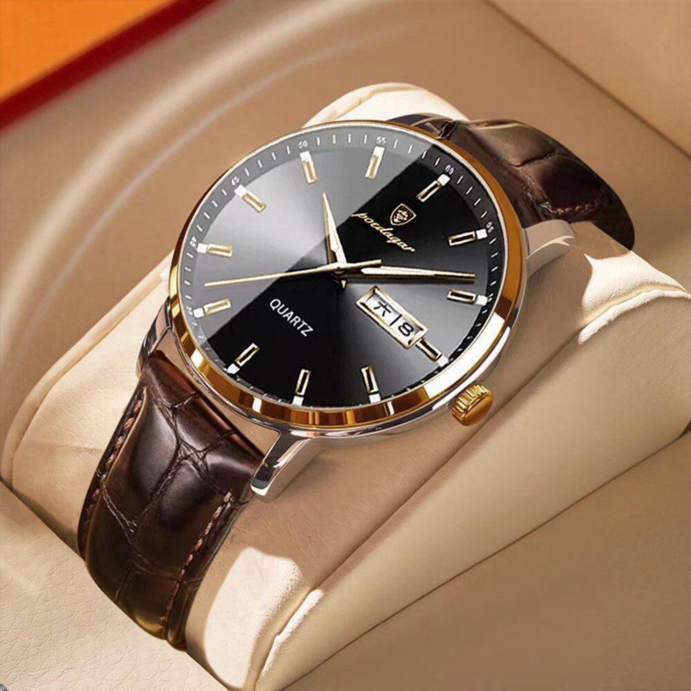 柏达茄防水夜光学生商务男士手表
