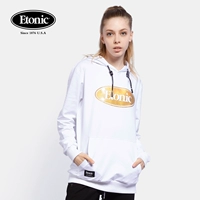 Etonic Vào năm 2019 mùa thu mới, phụ nữ tự tu luyện thể thao áo len trắng có mũ trùm đầu - Thể thao lông cừu / jumper hoodie tay ngắn