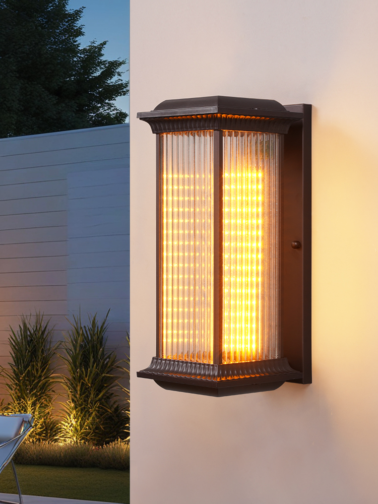 太阳能户外壁灯防水别墅大门柱子新中式接电壁挂灯庭院室外墙灯