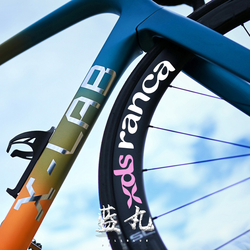 喜德盛自行车英文个性车贴 创意反光轮毂字母防水防晒装饰贴纸