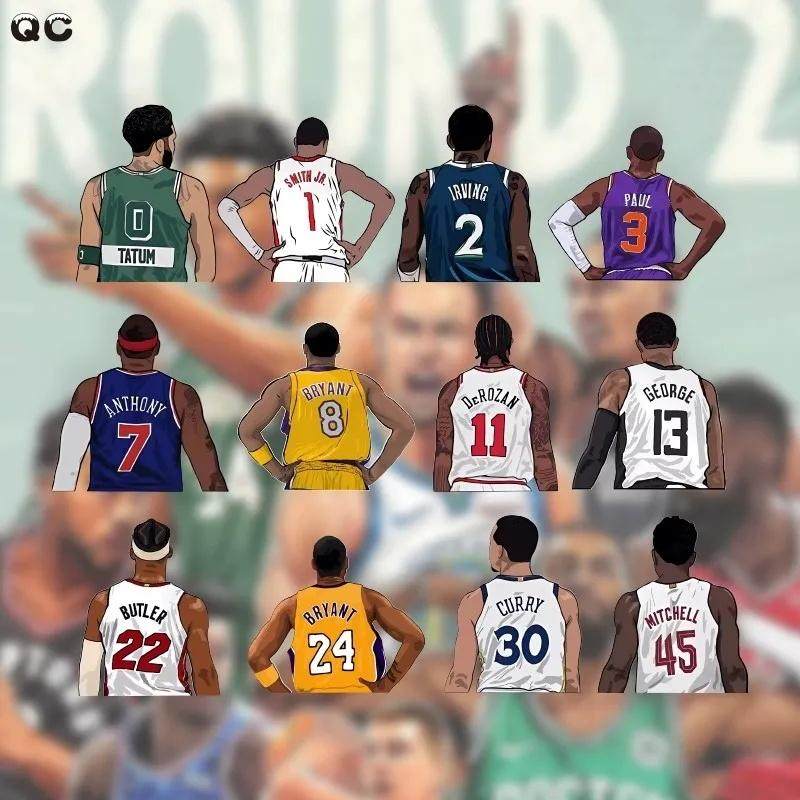 NBA球星多款适用汽车贴纸防水防风电动车装饰贴挡风玻璃车身贴