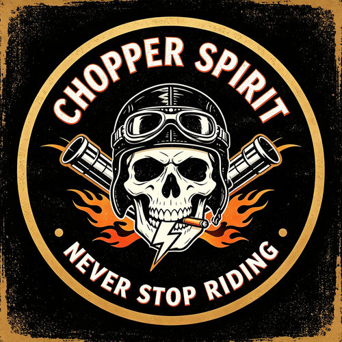 哈雷复古创意摩托车骷髅头贴纸Chopper精神复古风汽车装饰贴片
