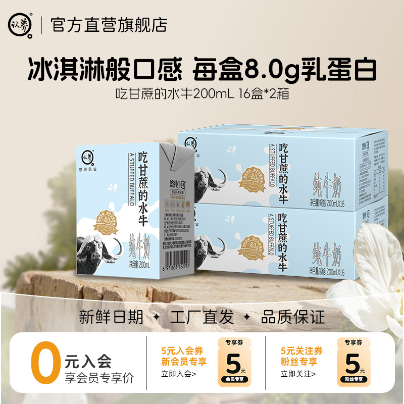 认养水牛奶正宗广西吃甘蔗水牛