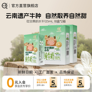 2箱青少年牛奶儿童牛奶学生早餐奶 18盒 认养吃甘蔗 水牛奶125ml
