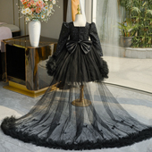 儿童晚礼服女童轻奢小众高端主持人女孩生日公主裙钢琴演奏演出服