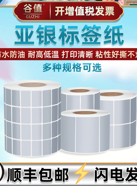 通用ttp244pro标签打印机DL888T得力argox cp2140立象os214plus不干胶4T200贴纸G1524T亚银ZT210银色条码标贴