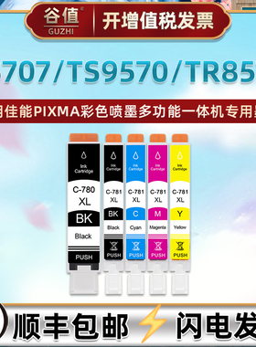 PGI-780墨盒适用佳能PIXMA TS707打印机TS9570喷墨TR8570彩色PGI-780XL墨合PGBK黑色BK墨水盒油墨代替原装