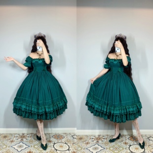 现货倪克斯之吻高领月桂树Lolita原创优雅法式洋装茶会洛丽塔敬酒