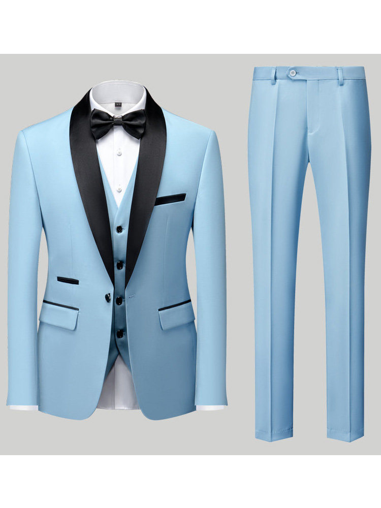 WEDDING SUITS MENS SUITS GROOMSMENS PERFORMANCES ONE BUTTON IS DECORATING THE BODY CASUAL SUITS THREE-PIECE SUITS TRENDS