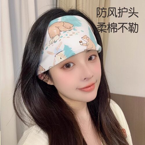 月子帽夏薄款女孕妇产后纯棉a类大头围睡觉可戴7月份产妇头巾发带