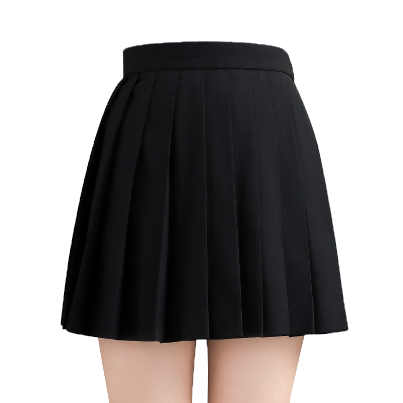 正版现货jk制服裙基础款黑色原创正统百褶裙短裙女夏纯色日系学生
