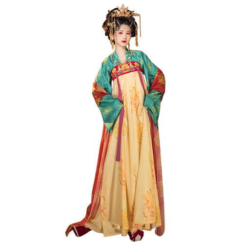 唐制汉服齐胸襦裙红色中国风日常古装改良复原款超仙气飘逸春秋季_虎窝淘