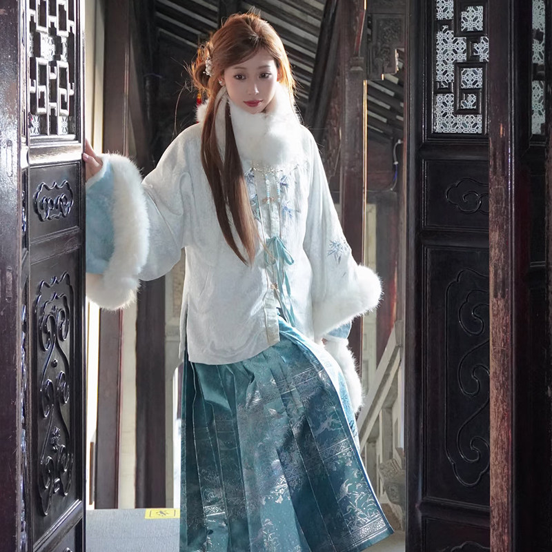 新款汉服女成人冬装明制昭君袄马面裙套装日常可穿新年古装汉元素,女装/女士精品,汉服套装,淘宝优惠券,粉丝福利购,淘宝优惠卷