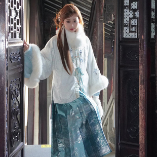 新款汉服女成人冬装明制昭君袄马面裙套装日常可穿新年古装汉元素