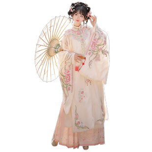 明制原创汉服女款成人古装中国风马面裙云肩立领衫套装重工刺绣春