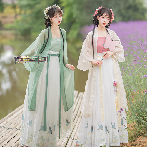 原创汉服女夏季款长干寺齐腰襦裙