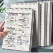 上翻PP线圈本B5加厚笔记本子A6随身记事本大学生考研横线方格网格草稿本A4空白素描本16K美术手绘速写本