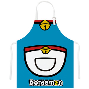 哆啦A梦百宝袋机器猫炒菜用的可爱卡通围裙家用厨房夜市店铺围裙