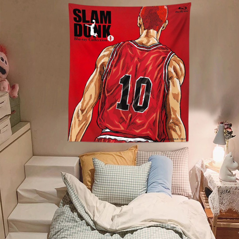 樱木花道背影篮球卡通漫画装饰挂布男生卧室改造民宿背景布灌篮