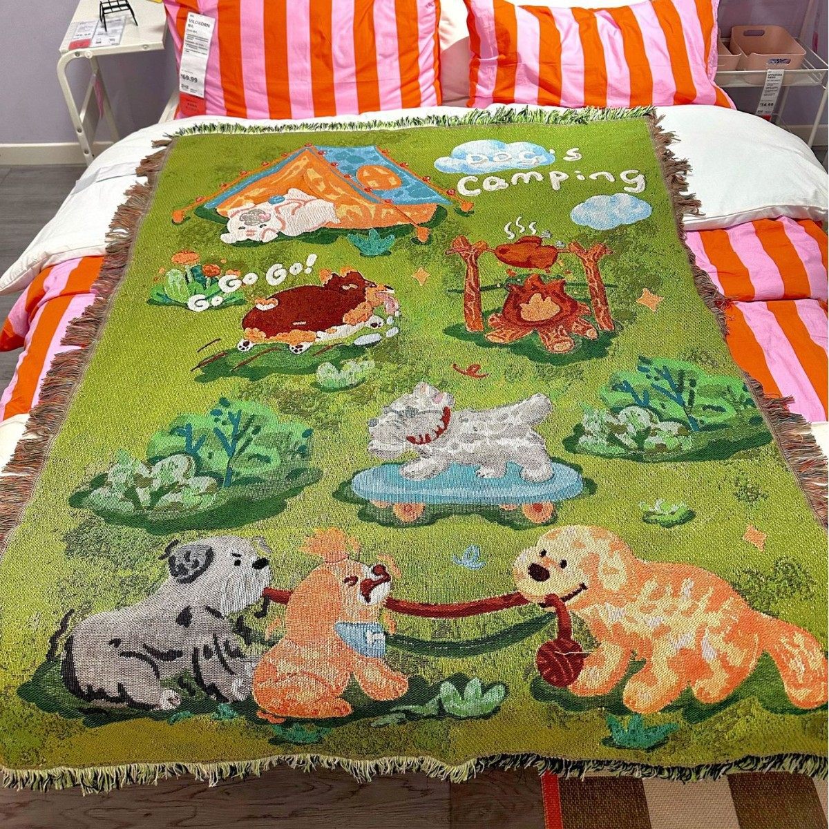 中古风小狗治愈系毯子客厅沙发上墙挂毯装饰画小红书网红DIY挂画,居家布艺,挂毯/壁毯,淘宝优惠券,粉丝福利购,淘宝优惠卷