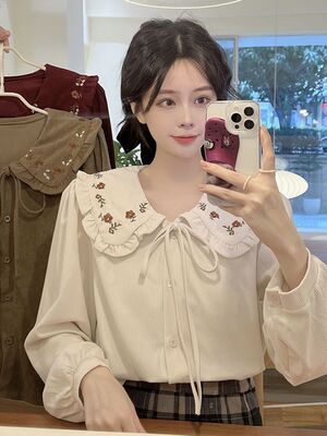 赞苑旗舰店灯芯绒加厚娃娃领衬衫