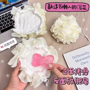 二合一肥皂沐浴球可放香皂起泡柔软2025新款不易散洗澡浴花澡花球